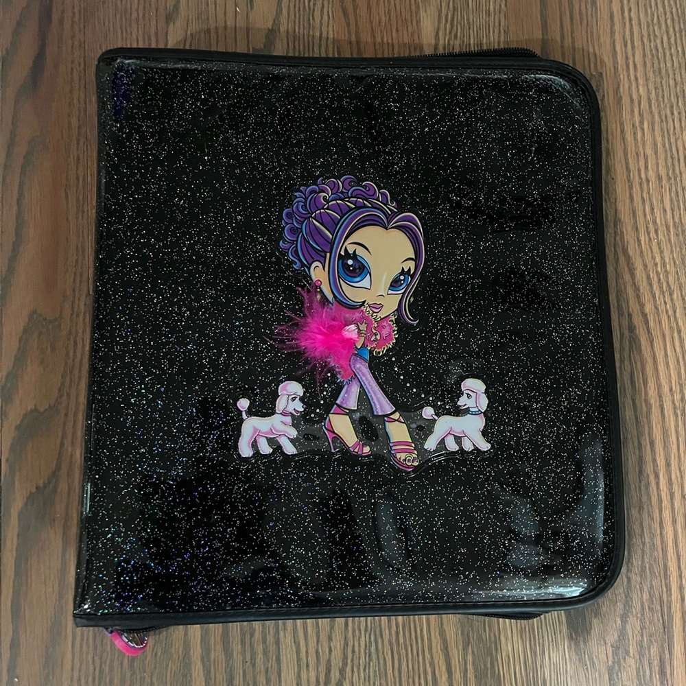 Lisa frank vintage y2k glamour girl with poodles three ring binder